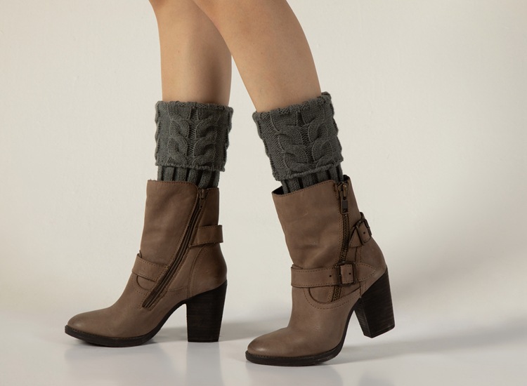 Winter Cable Knit Boot Cuffs Elastic Crochet Leg Warmer Sock Thermal Boot Topper